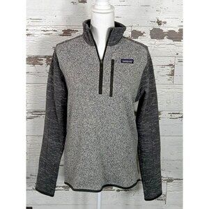 PATAGONIA Men's Better Sweater 1/4 Zip Fleece Pullover Nickel/ Forage Grey Sz S